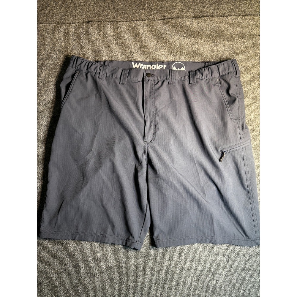 Wrangler Cargo Shorts Mens 46 Gray Performance Side Elastic Waist Hiking Outdoor